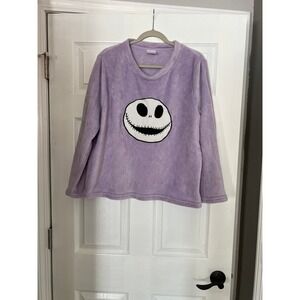 Disney Sleep Top Polyester Plush Jack Skellington Lavender Goth 2X Disneycore